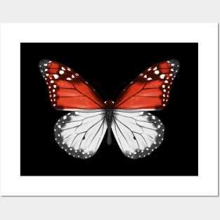 Monacan Flag  Butterfly - Gift for Monacan From Monaco Posters and Art
